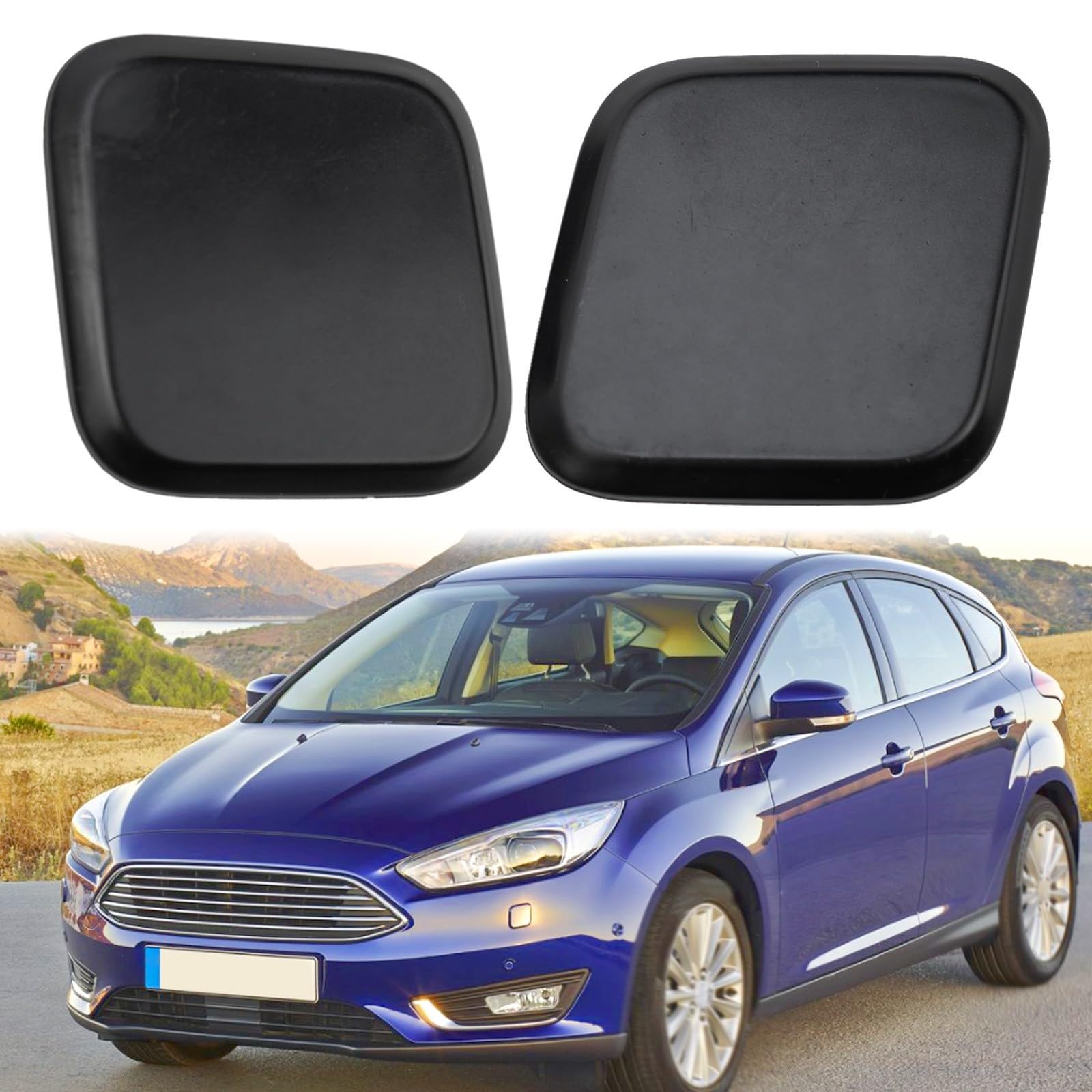Tappo per lavafaro anteriore sinistro e destro, per Ford Focus 2015 2018, per paraurti anteriore (sinistra e destra)