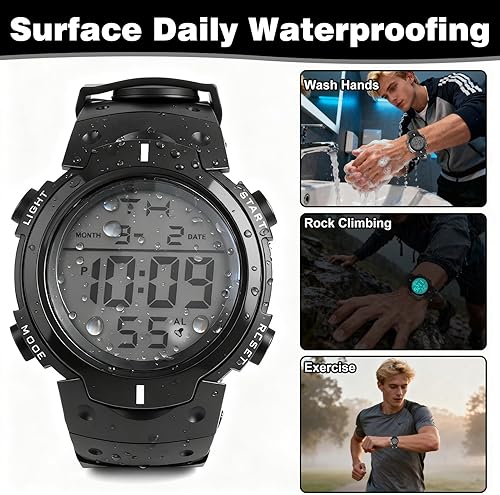 Miniatura 6 de Cronómetros, resistente al agua, reloj de árbitro, relojes digitales oficiales deportivos con alarmatemporizador, relojes de pulsera militares de