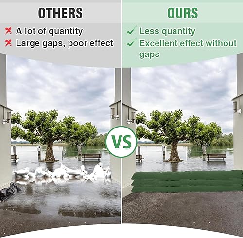 Miniatura 3 de 4 bolsas de arena de 7 x 6 pulgadas de largo para inundaciones  Tubo de lona gruesa para protección contra inundaciones con banda elástica, tubo