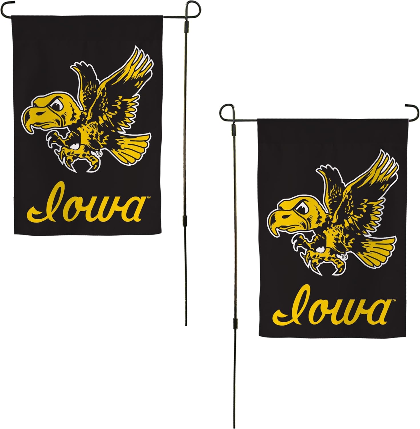 Desert Cactus University of Iowa UI Garden Flag – 19 x 12 inch Iowa Hawkeyes Banner, For Outdoor Display and Events (Design Vintage D)
