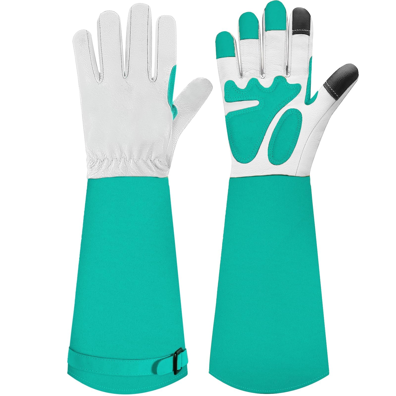 SLARMOR Gartenhandschuhe aus Leder für Damen und Herren - Dornensicher zum Beschneiden von Rosen, mit Unterarmschutz, Lange Rindsleder Arbeitshandschuhe für Garten und Haushaltsaufgaben