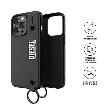 DIESEL iPhone13 pro ケース レザー ハンドストラップ スマホ DIESEL ディーゼル iPhone ケース ハンドストラップ ベルト