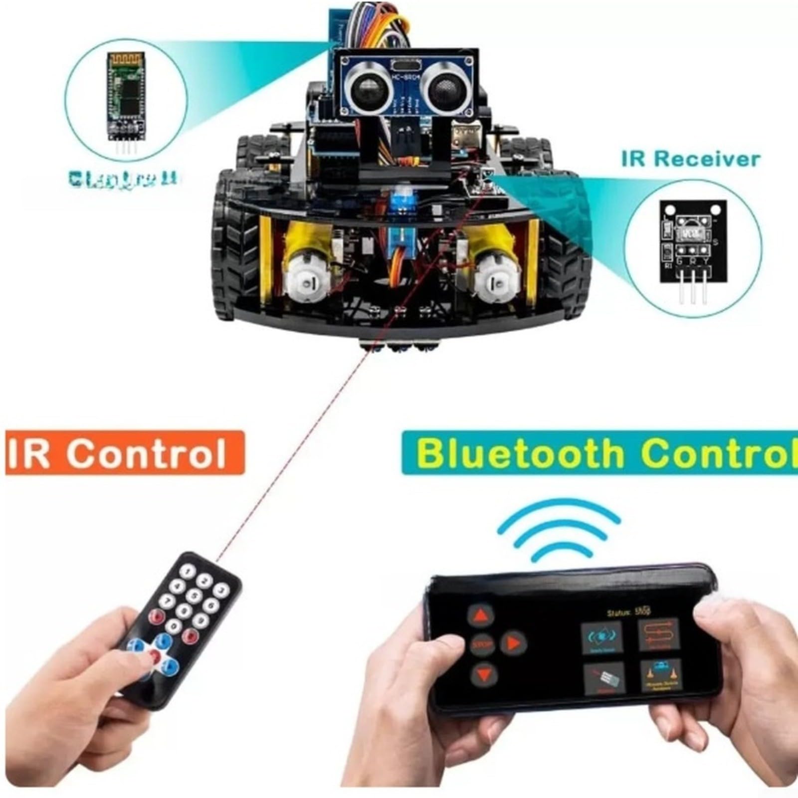 Vehículo robótico inteligente 4WD DIY Kit de construcción con seguimiento
