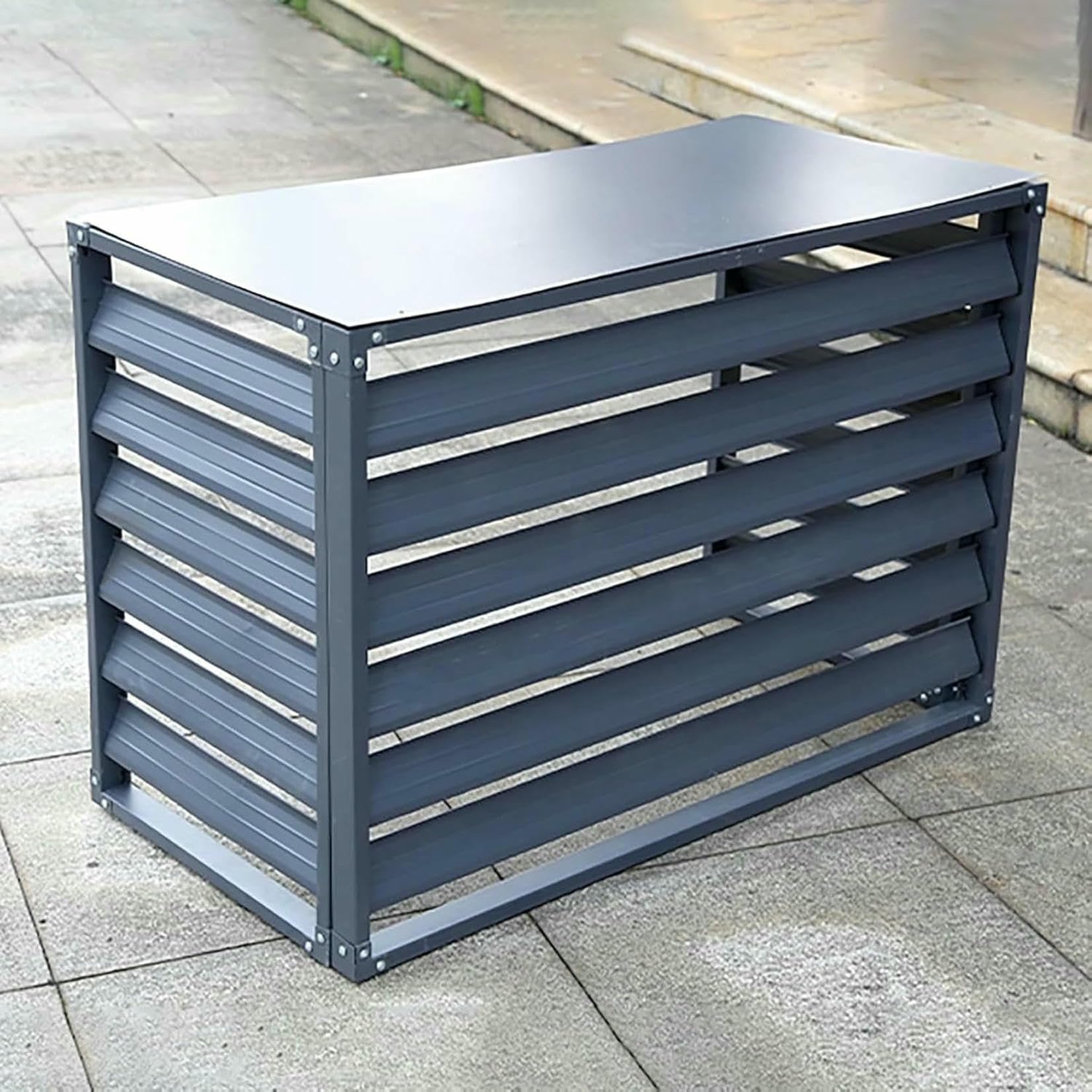 Cubierta de aluminio para aire acondicionado y pantalla elegante de privacidad