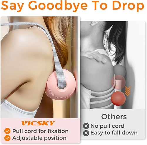 Miniatura 7 de VICSKY Pelota de masaje de cacahuete  Doble bola de liberación miofascial de lacrosse, rodillo de tejido profundo para cuello, espalda y pies,