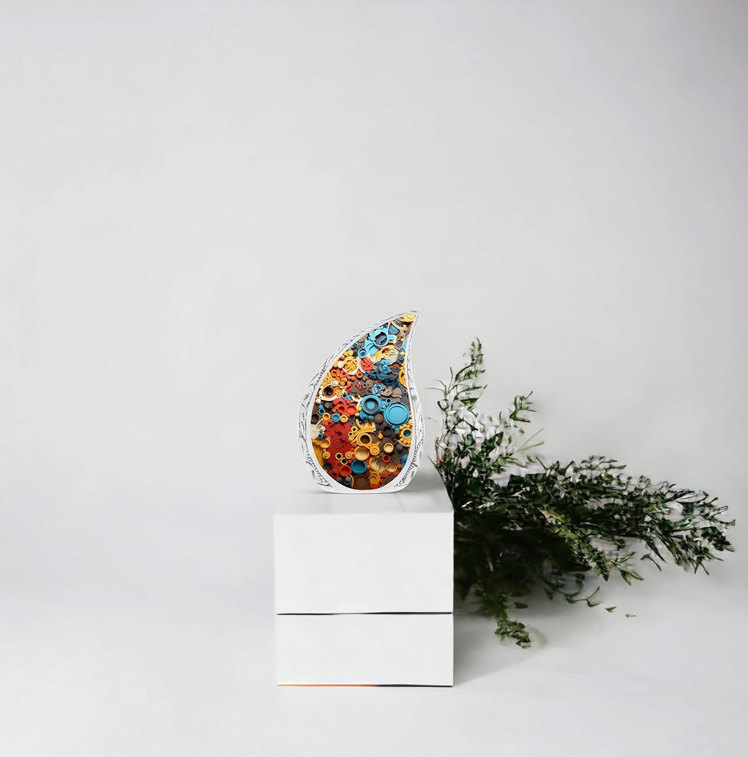 Abstract Orbits Circular Forms - Small Dad Urns for Human Ashes - Adult Female Urn, 3 Inch, 2Pcs