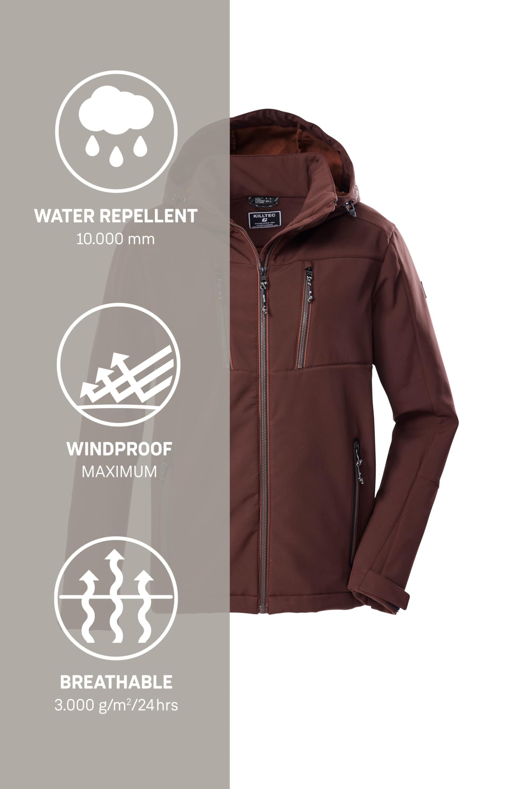 Killtec Kow 79 Mn Sftshll Jckt Chaqueta Softshell con capucha con cremallera Hombre