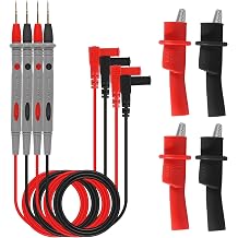 2PCS 1000V 10A Multimeter Test Probe Lead & 4PCS Safety Alligator Clips, Soft Silicone Electrician Test Leads Kit CAT III 1000V & CAT IV 600V