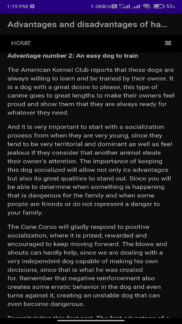 Advantages and disadvantages of having a Cane Corso App on Amazon Appstore