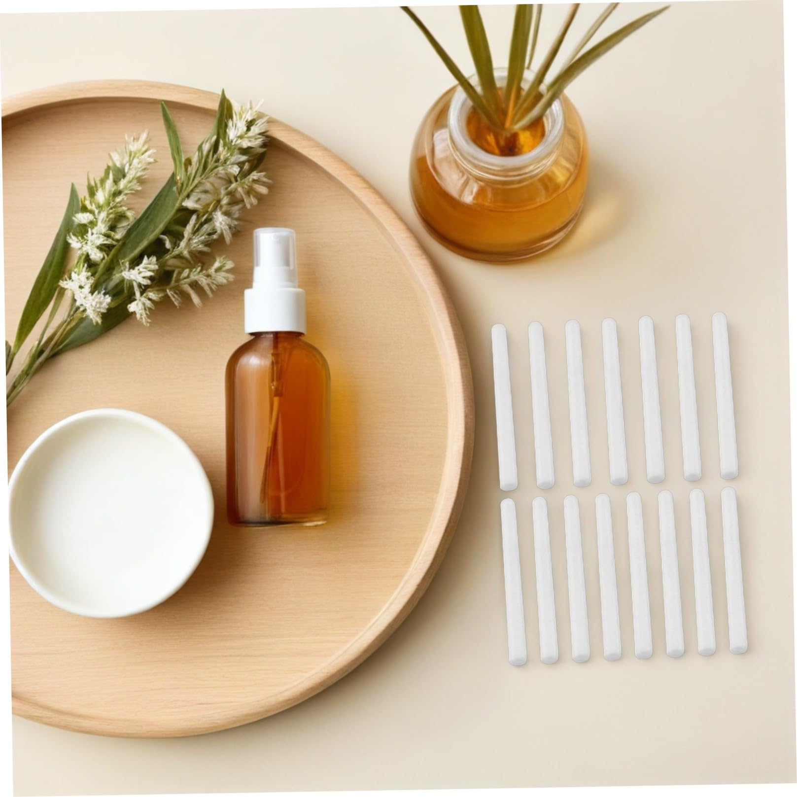 Bastoncini Diffusori di Aromi 15 Pezzi in Cotone Profumato senza Fiamma per Diffusori a Bastoncini, Assorbimento Oli Essenziali per Aromaterapia in Casa e Ufficio