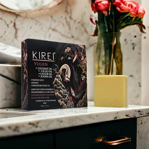 Miniatura 4 de Kirei Barra de champú, barra de champú y acondicionador 2 en 1, protección y reparación para cabello teñido dañado, hidratante, natural, fórmula