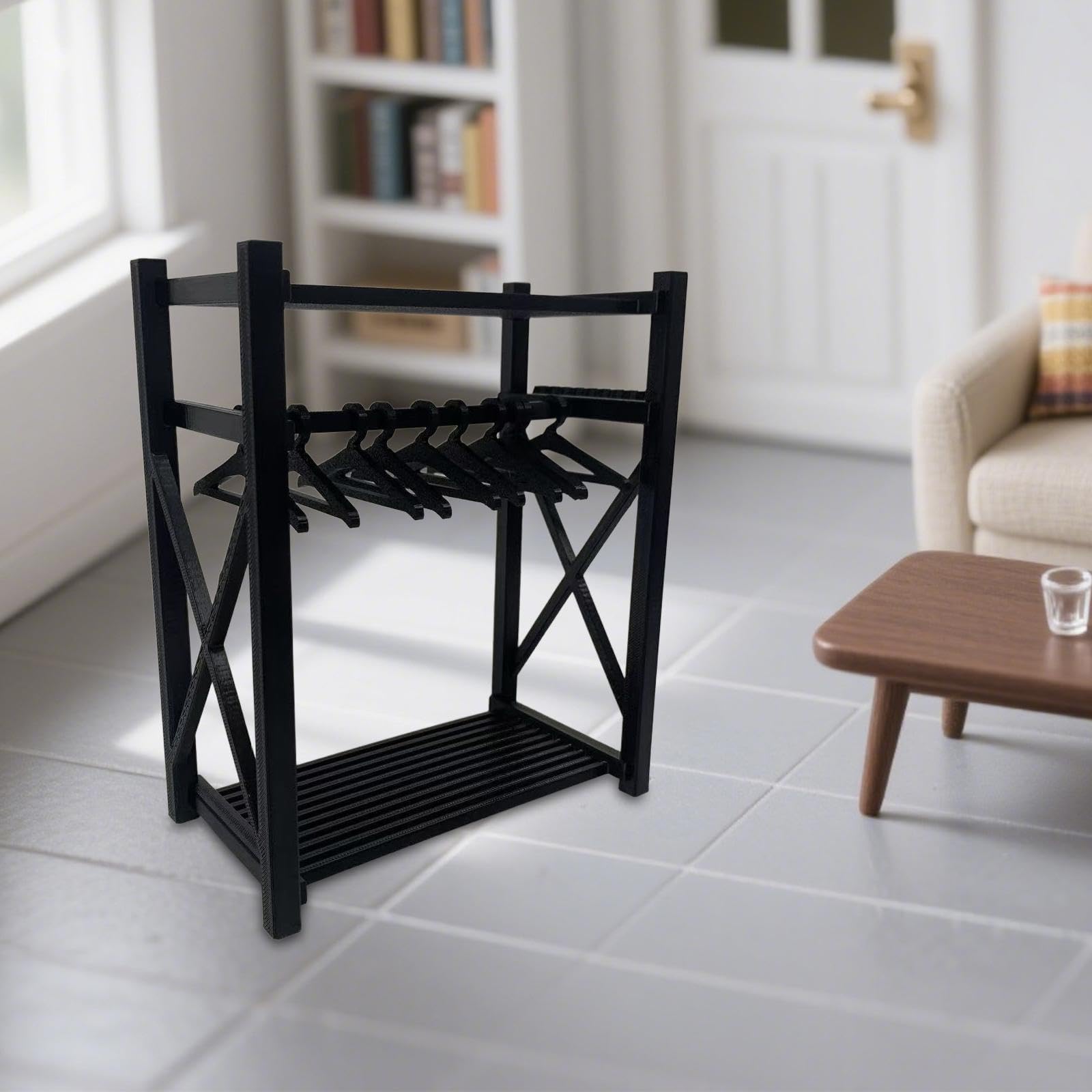 Armadio per casa delle Bambole, mobili per casa delle Bambole, mobili per in Miniatura, Decorazioni per Scene di Artificiali, Armadio in Miniatura, Nero