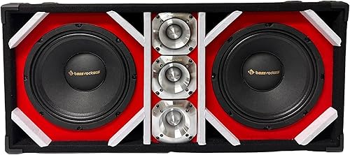 Miniatura 6 de Bass Rockers Caja Chuchera Chero Cargada de 8" con Altavoces de Rango Medio de 8" y Tweeters Cromados de Alto Rendimiento de 4" 1200W para Uso