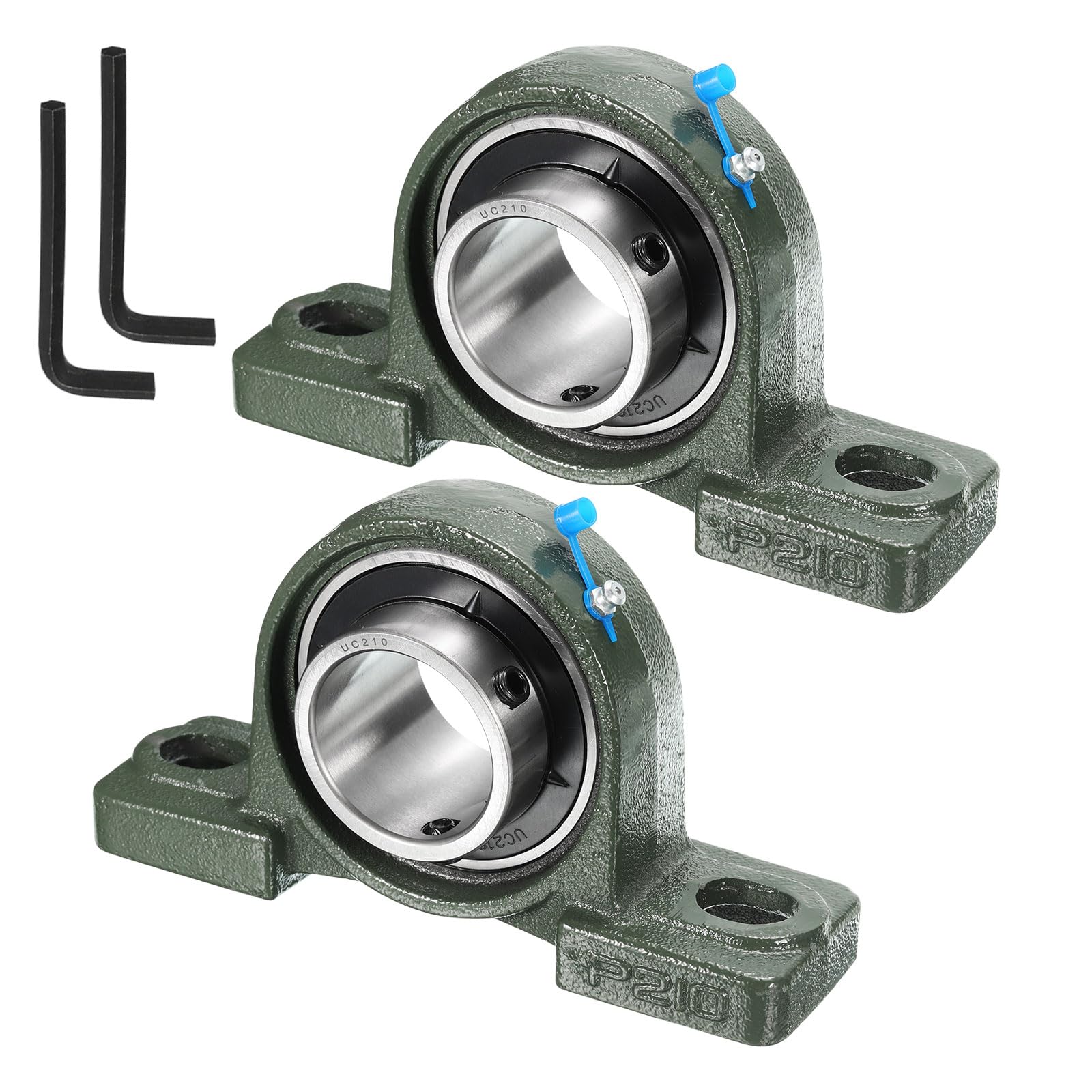 2 Piezas Rodamientos de Bloque de Almohada Ucp210, Diámetro de 50 mm, Autoalineación, Base de Hierro Fundido Sólido, Rodamientos de Acero Cromado Montados