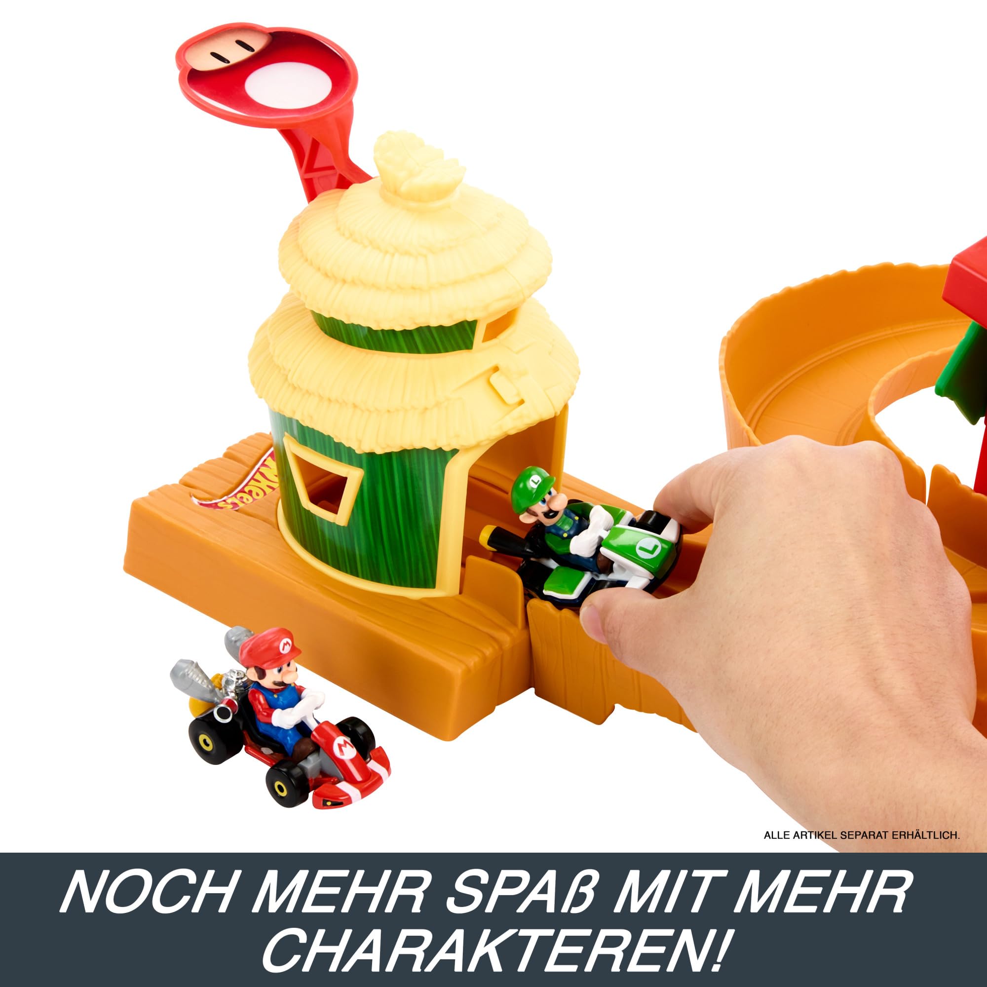 HOT WHEELS Super Mario Bros. - Dschungel-Königreich Rennstrecke Spielset inklusive Mario Die-Cast-Spielzeugauto - Erlebe die Abenteuer aus dem Film zu Hause, HMK49