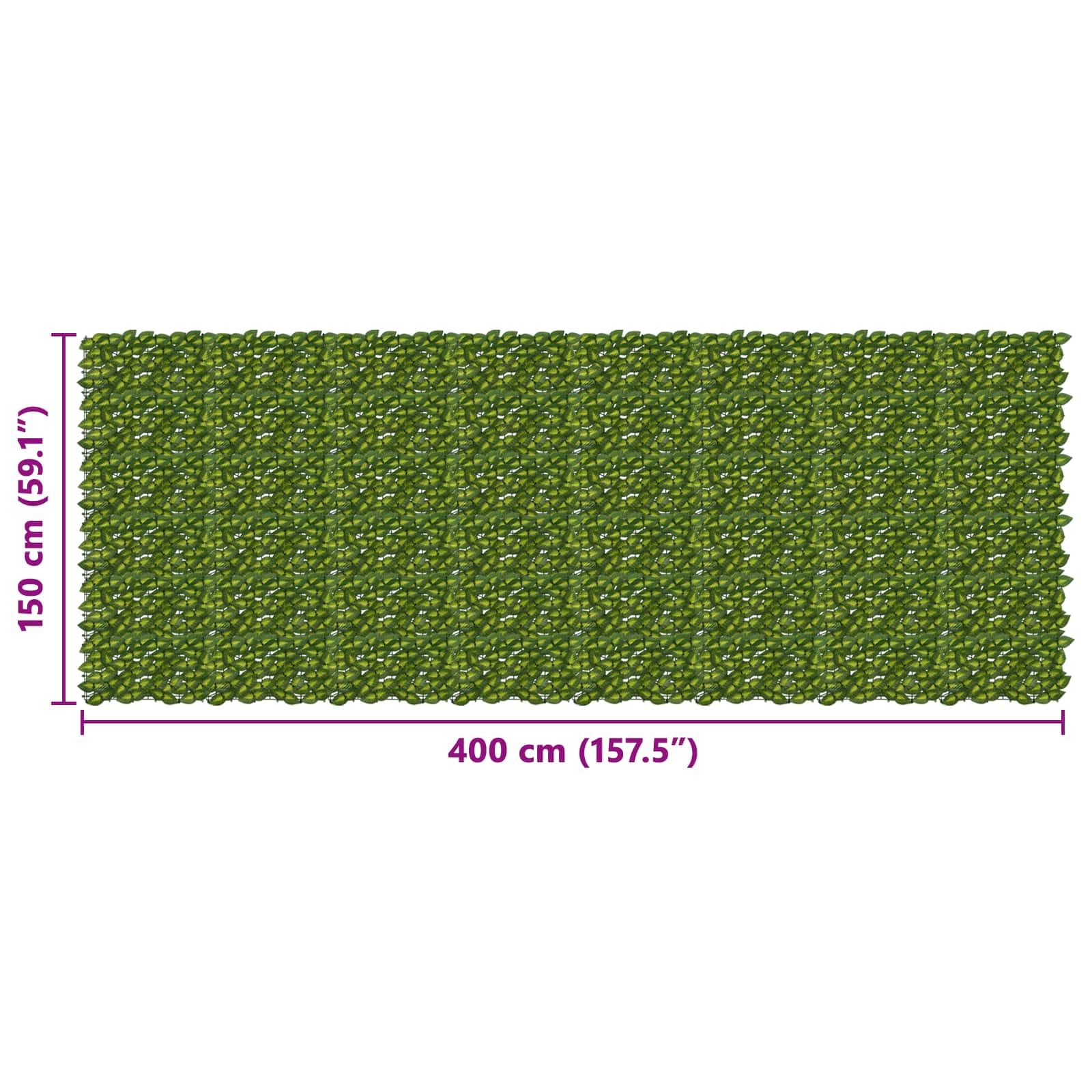 vidaXL Balkonsichtschutz mit Blättern Grün und Gelb 400 x 150 cm