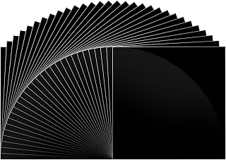 Adhesive Vinyl Sheets-Glossy Black Permanent Vinyl (30 Pack; 12” x 12”) for Silhouette, Cameo Cutters, Signs, Scrapbooking, Craft Die Cutters