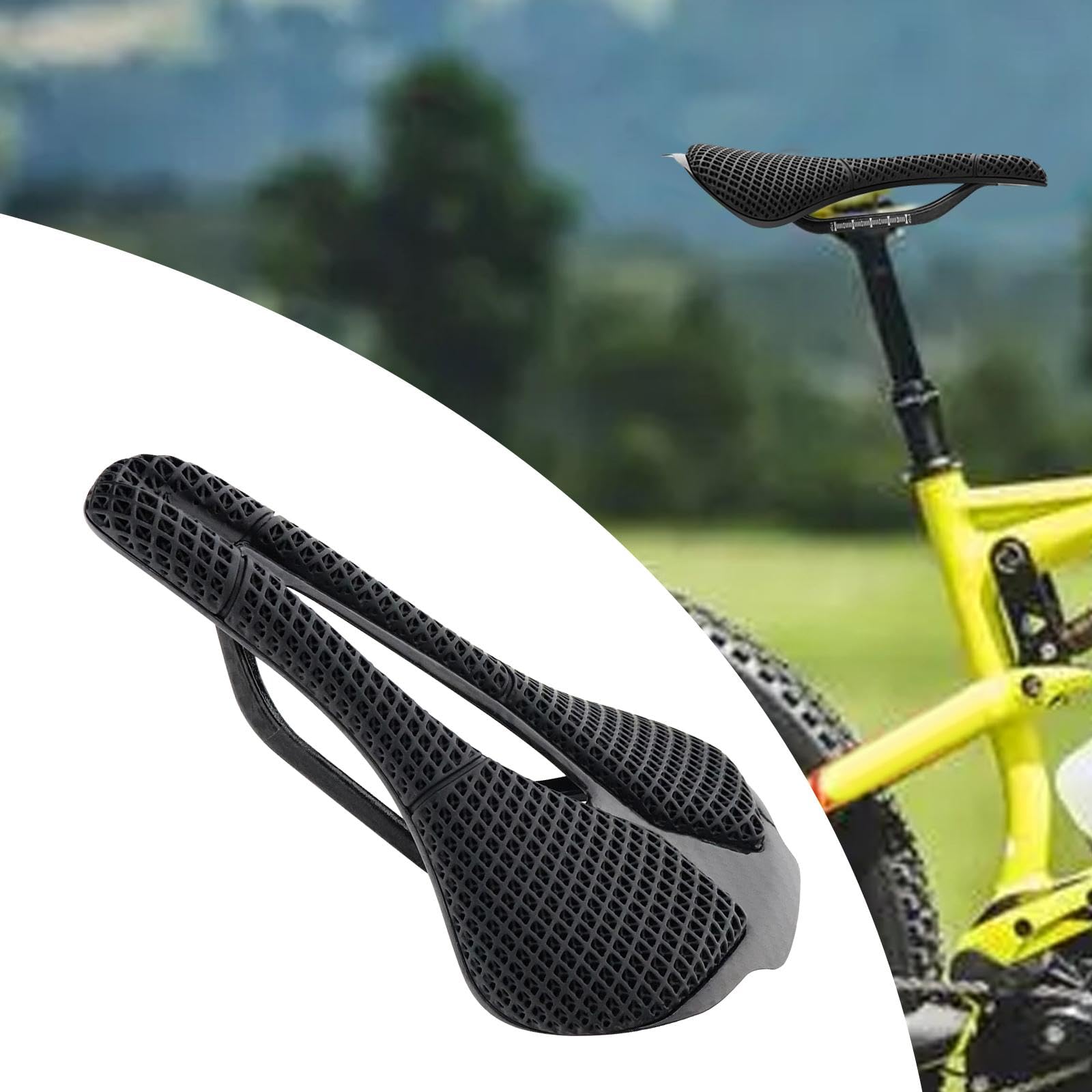 F Fityle Siège de vélo imprimé en 3D, siège de vélo, Coussin de siège Confortable Absorbant Les Chocs, Selle de vélo, Coussin de siège de vélo, pour VTT,