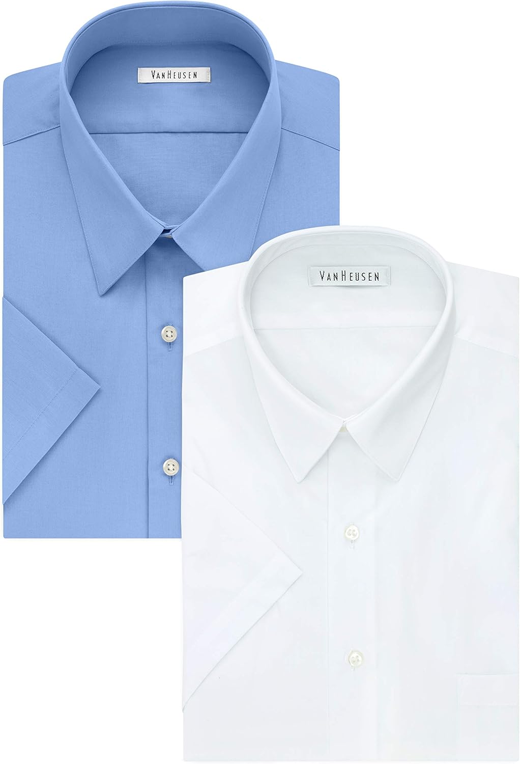 Van Heusen Men's TALL FIT Short Sleeve Dress Shirts Poplin Solid (Big and Tall)