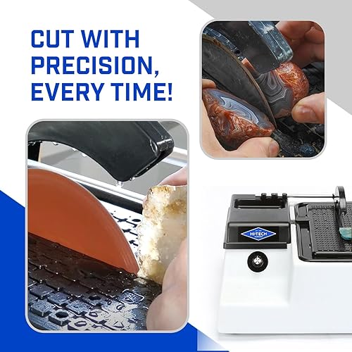 Miniatura 5 de Hi-Tech Diamond Sierra de corte lapidario de 6 pulgadas  Máquina de corte de sierra  Incluye dos cuchillas de sierra de diamante de 6 pulgadas