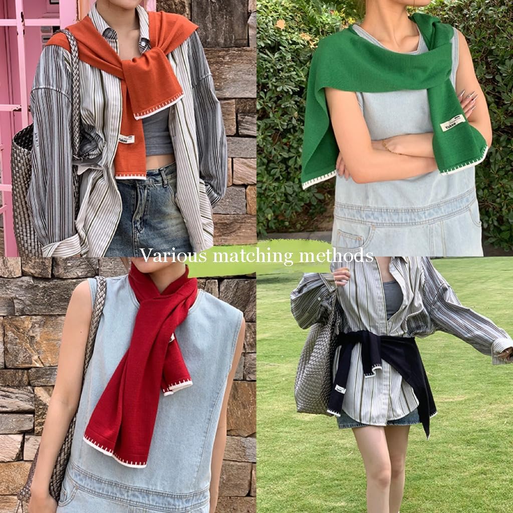 Sweater Shawl Wraps for Women Fashion Knitted Shoulder Shawls Ponchos Casual Sweaters Scarf Cape Wraps with Sleeves - Image 5