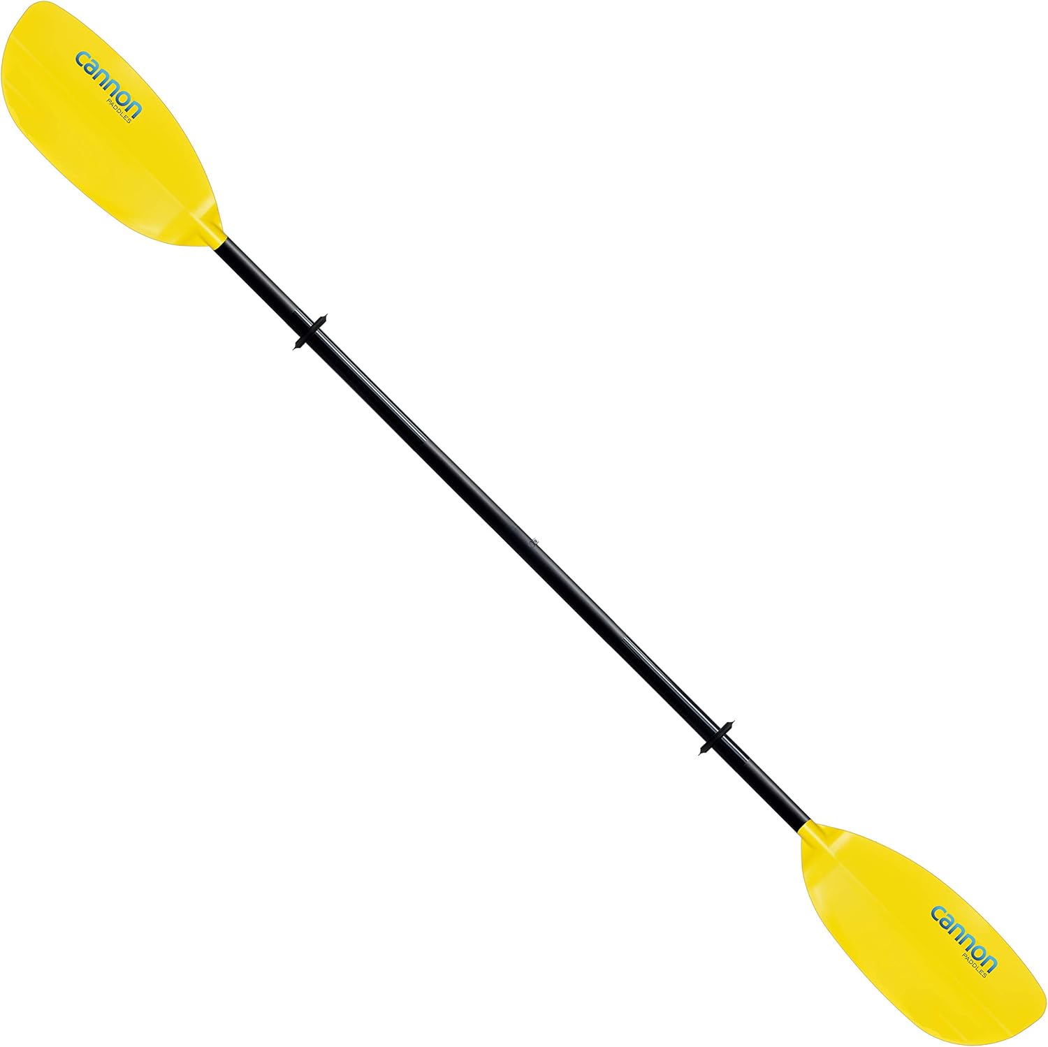 Cannon Paddles Wave Aluminum Kayak Paddle with Joint Ferrule and Yellow Fiberglass Reinforced Polymer Blades (2-Piece)