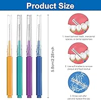 Vista 2 de 100 piezas de cepillos interdentales, herramientas de limpieza dental, palillos de dientes para higiene bucal, palillos de dientes, cabeza de hilo
