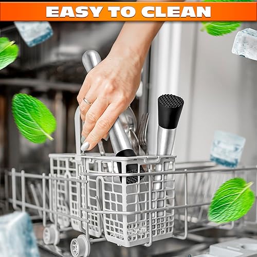 Miniatura 9 de 2 unidades de molinillo de barra para cócteles – Morddler de cóctel de acero inoxidable de 8 pulgadas para limonada, suministros esenciales de bar y