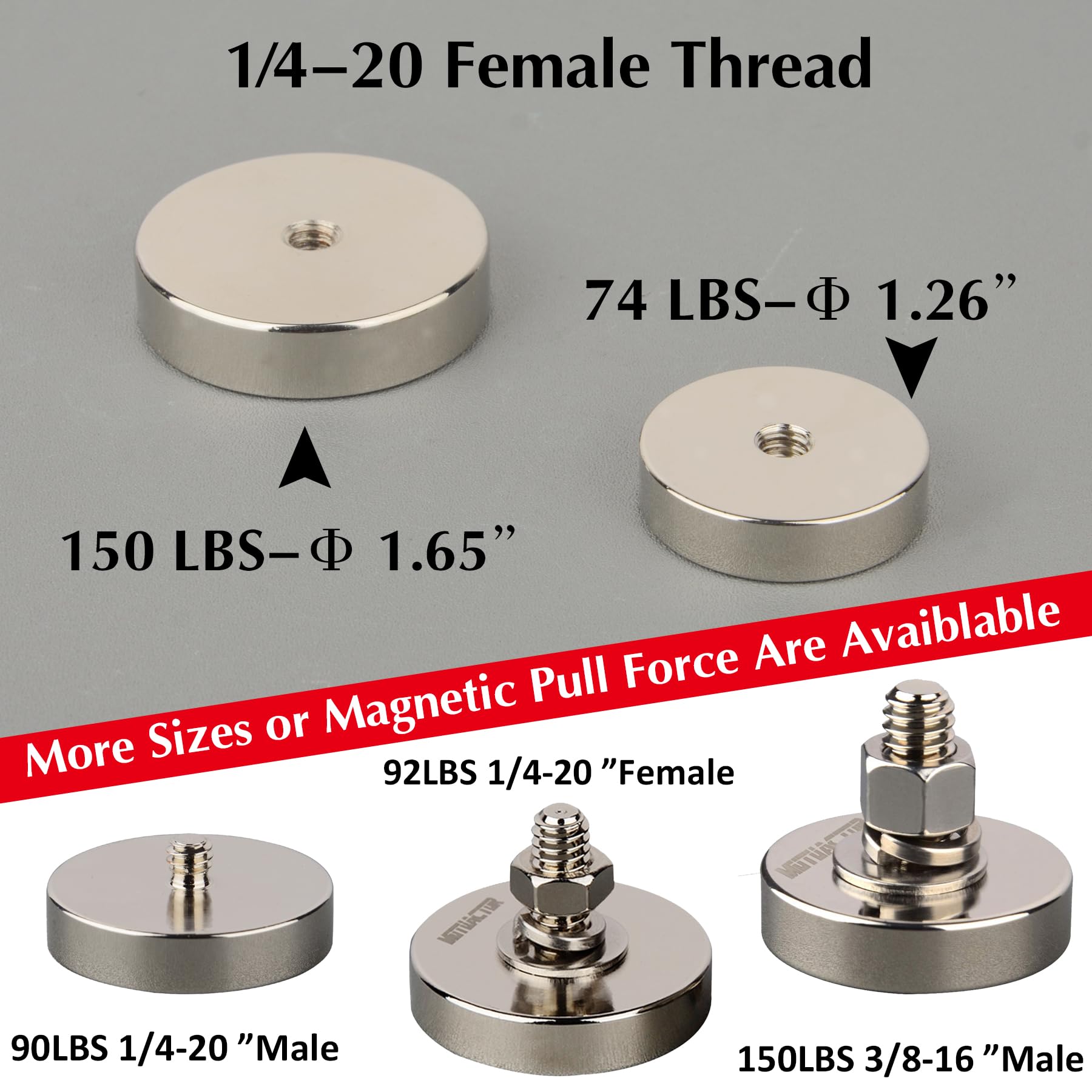 Strong Neodymium Magnets - 185lbs Pull -7