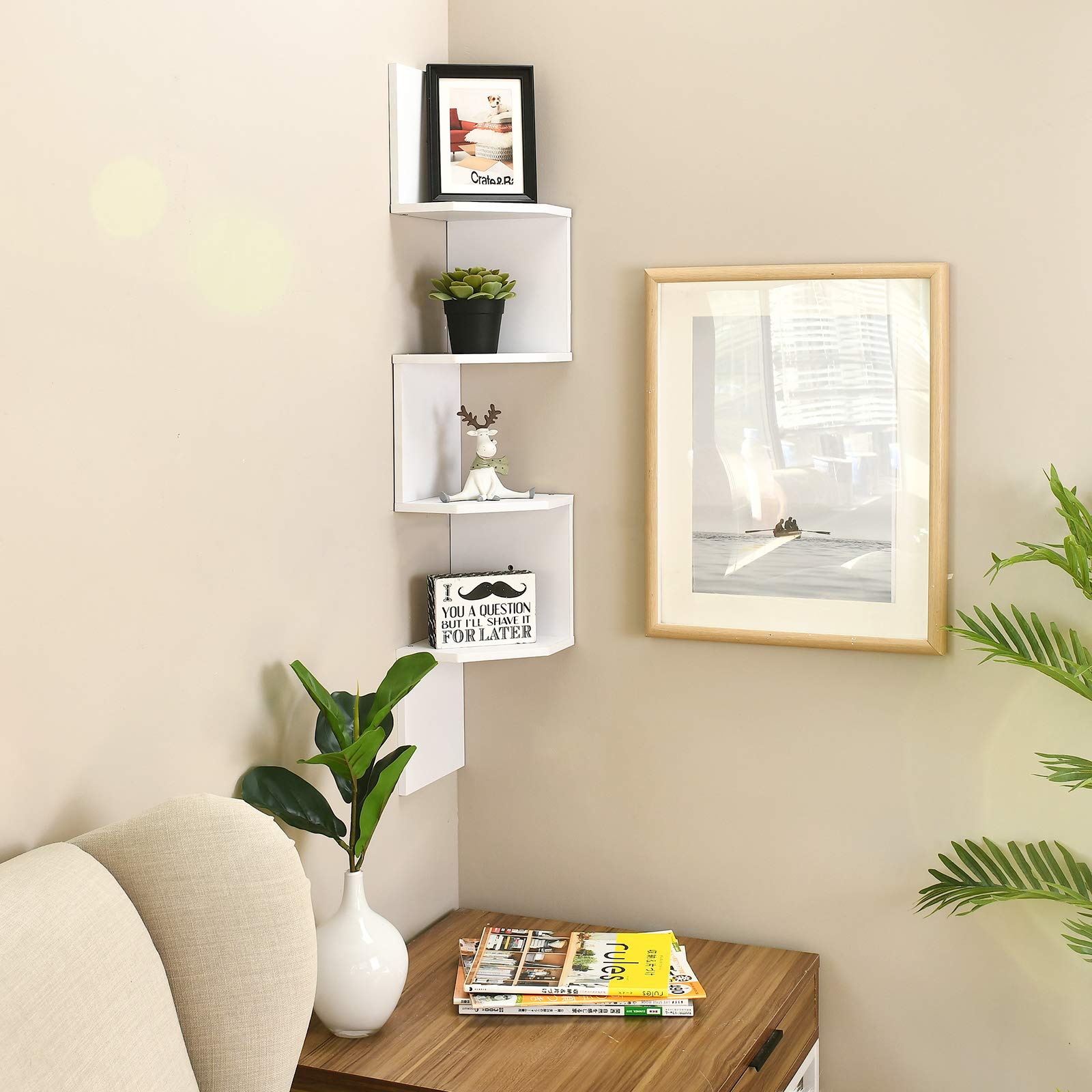 Zig Zag Pedestal Wall Shelf Triangle Point Floating Shelf Modern