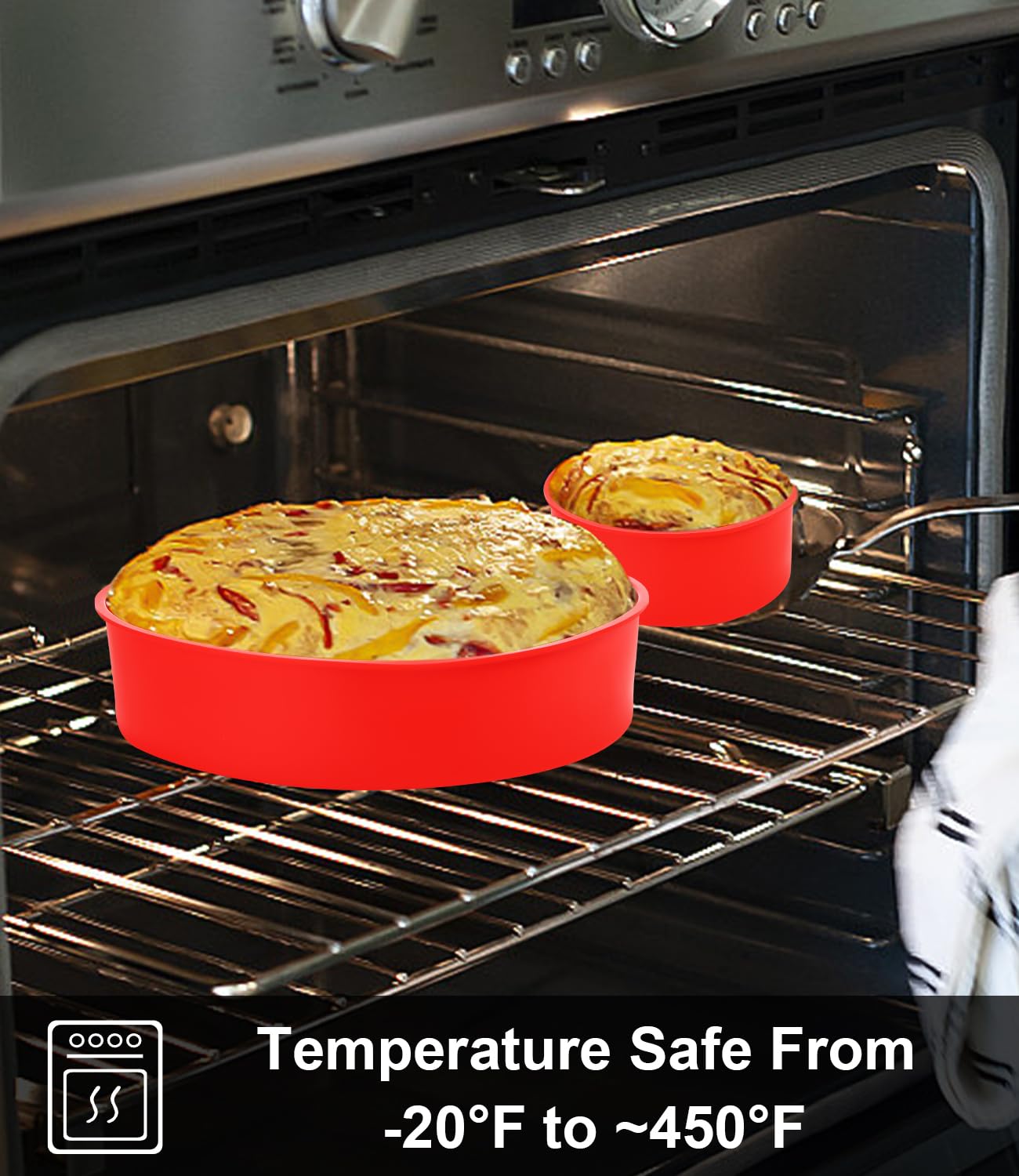 4 Stampini Per Dolci In Silicone - Antiaderenti, Per Torte Arcobaleno E Cheesecake, 9+14+19+24 Cm - Foto 9