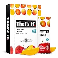 Vista 6 de That's it. Barra de fruta real 100% natural de manzana + fresa, la mejor fibra vegana, snack saludable sin gluten, bocadillo paleo para niños