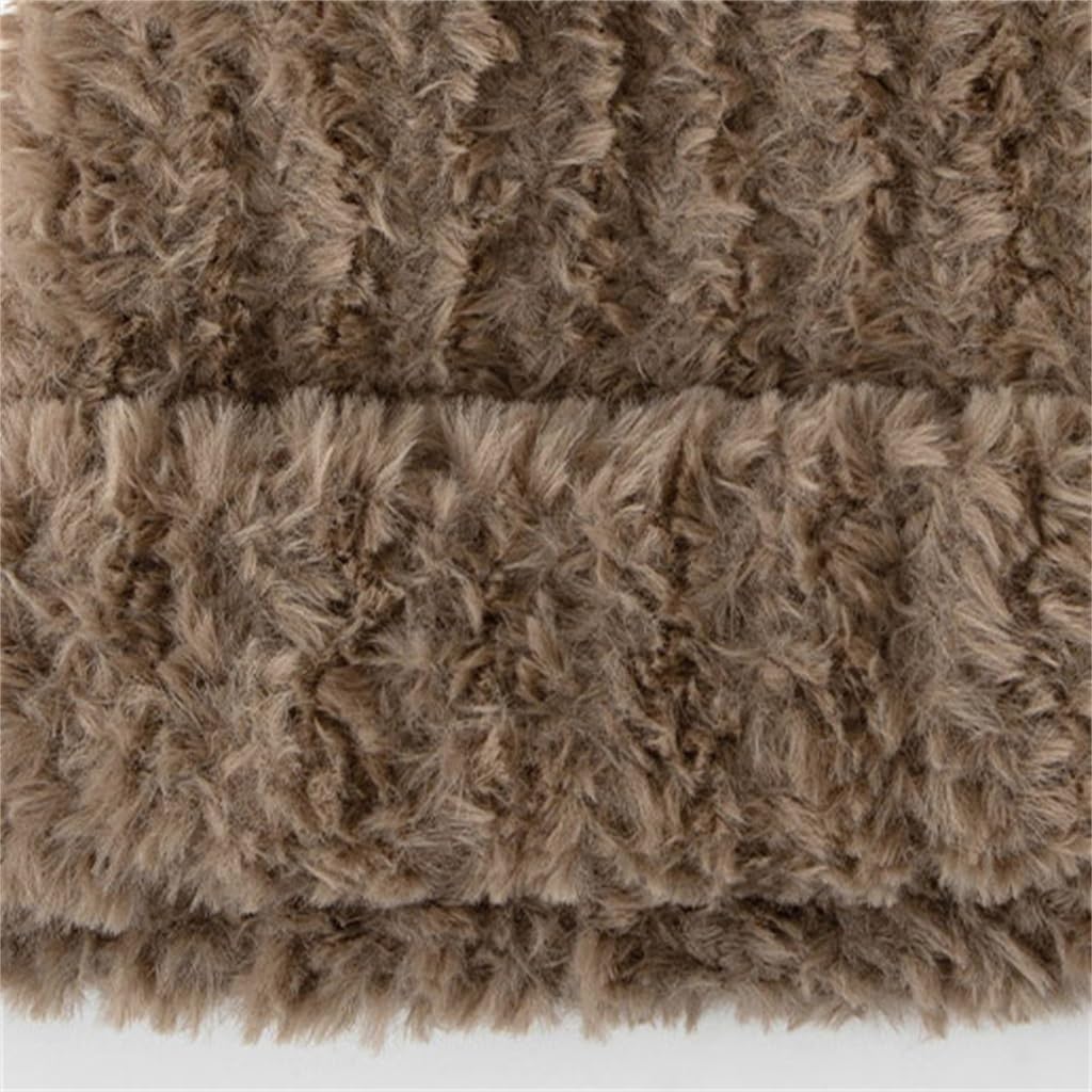 Autumn and Winter Big Circumference Warm Plush Hat Ear Protection Loose Knitted Wool Hat