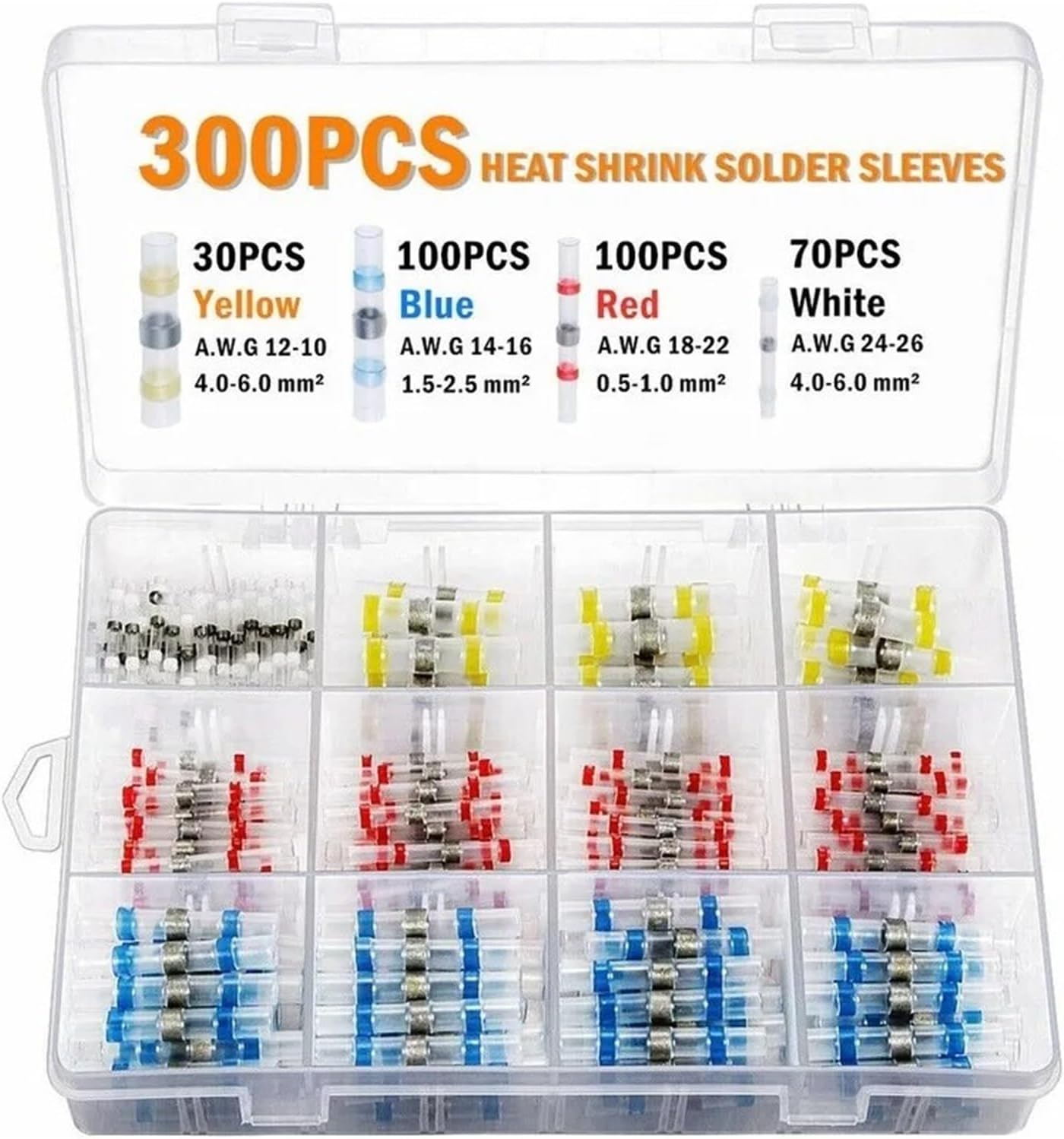 Solder Seal Wire Connectors 50/300/800PCS Solder Tube Set Wiring Terminals(300PCs)