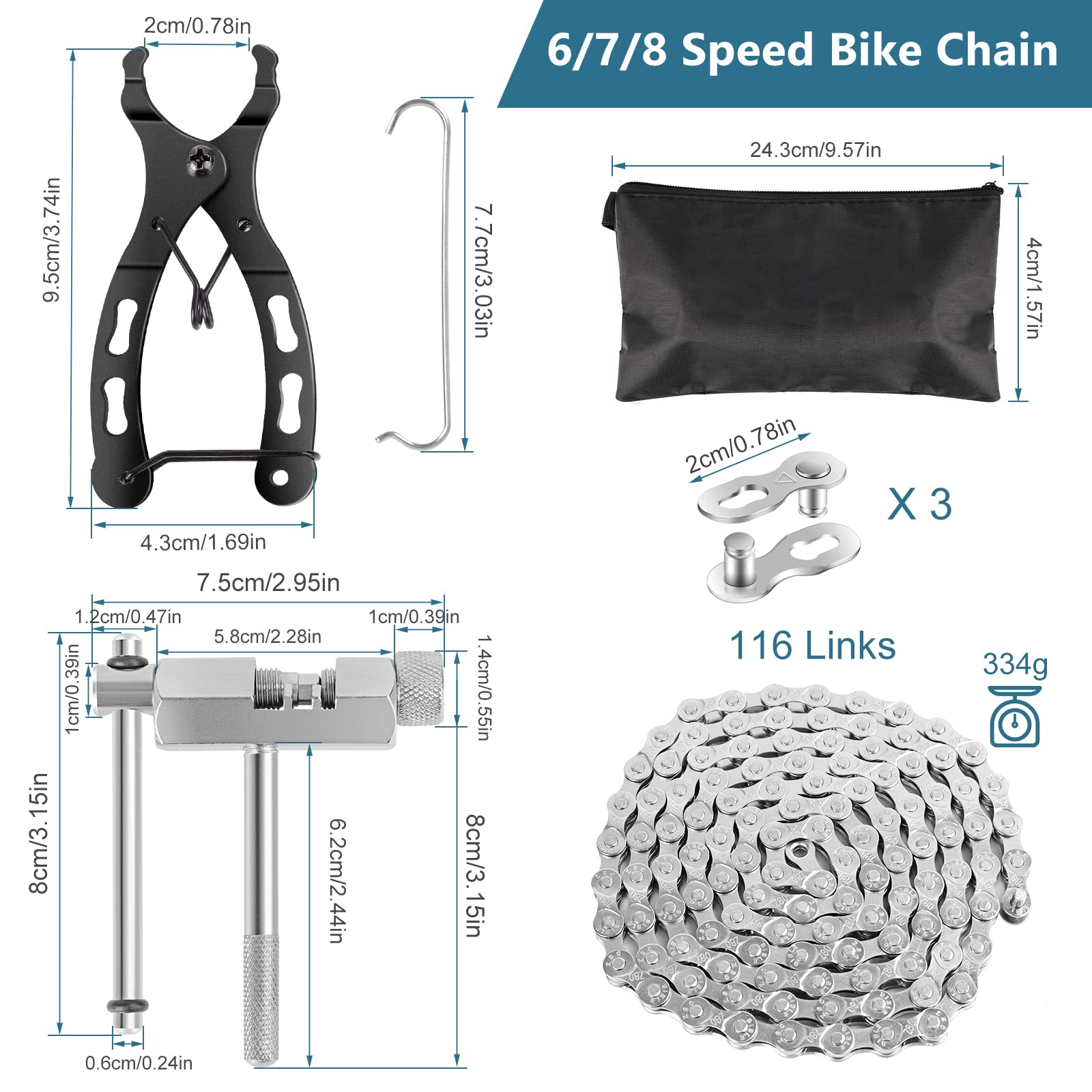 Catena per bicicletta 6 velocità 116 maglie, PYC - Ordina ora