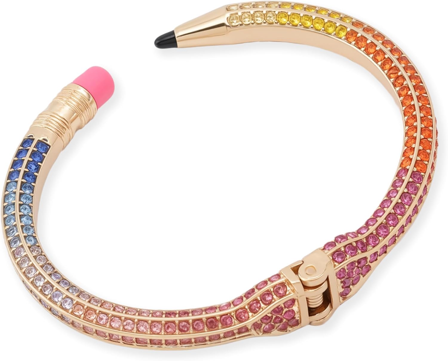 Betsey Johnson Women's Straight A's Pavé Pencil Cuff Bracelet