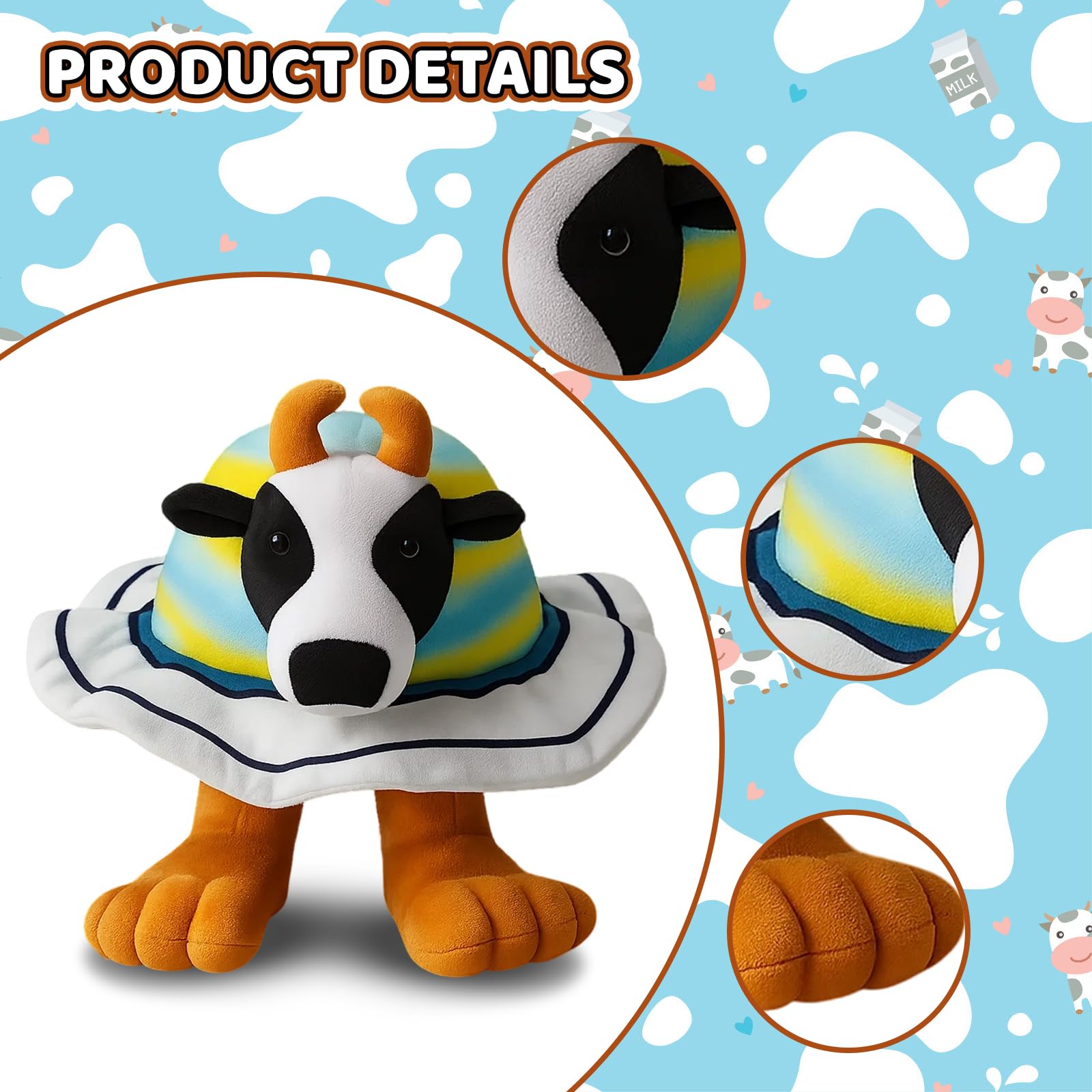 Adorable 25x25cm Cow Plush Toy for Kids and Adults Italian Brainrot Plush - Image 3