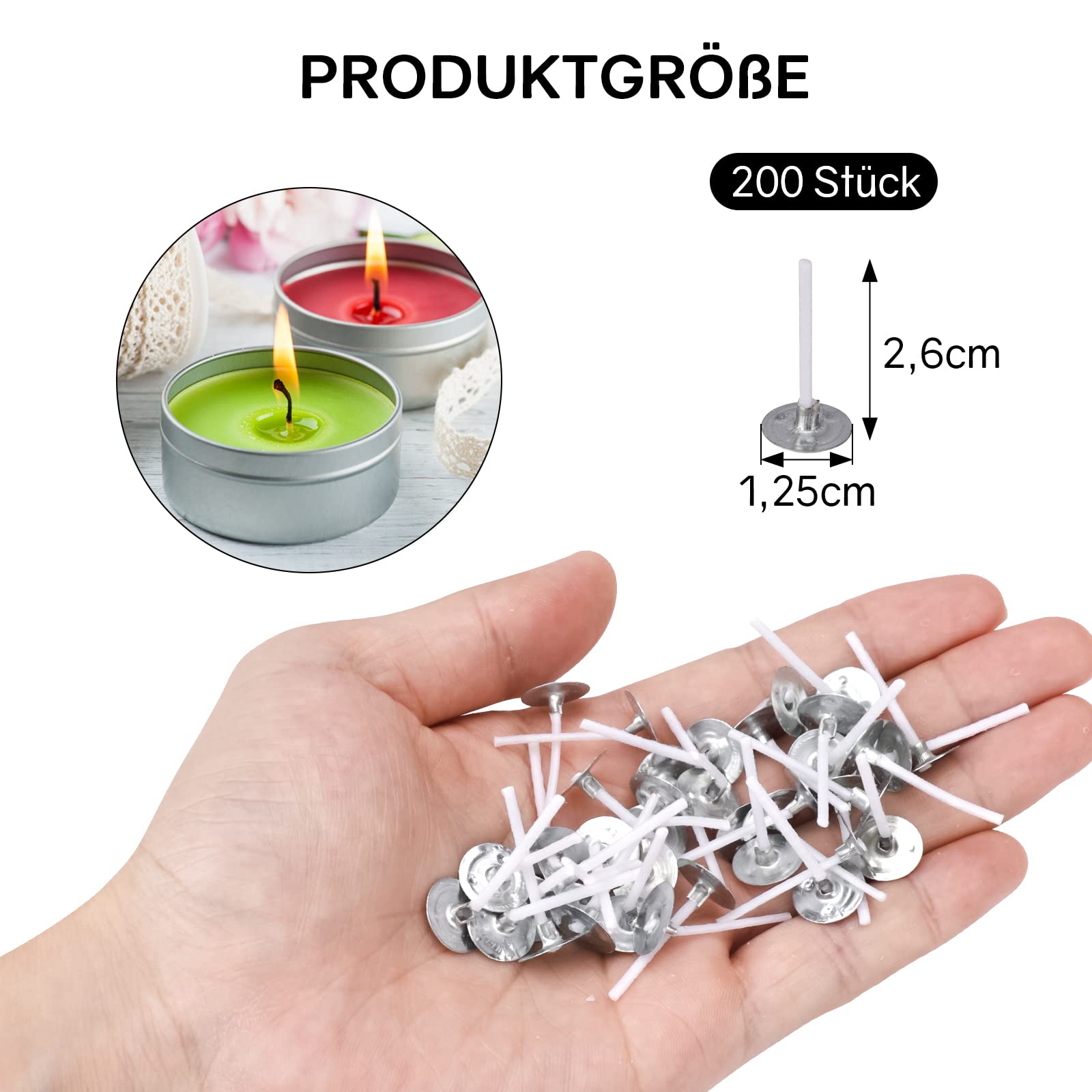 200 Stück Kerzendocht, Dochte für Teelichter, Teelicht Dochte,Kerzendochte für Kerzen, Dochte für Kerzen, Kerzendochte 26mm Lang, Kerzendocht Kaufen, Dochte für Kerzen Gießen, Kerzen Dochten Küche, Haushalt & Wohnen