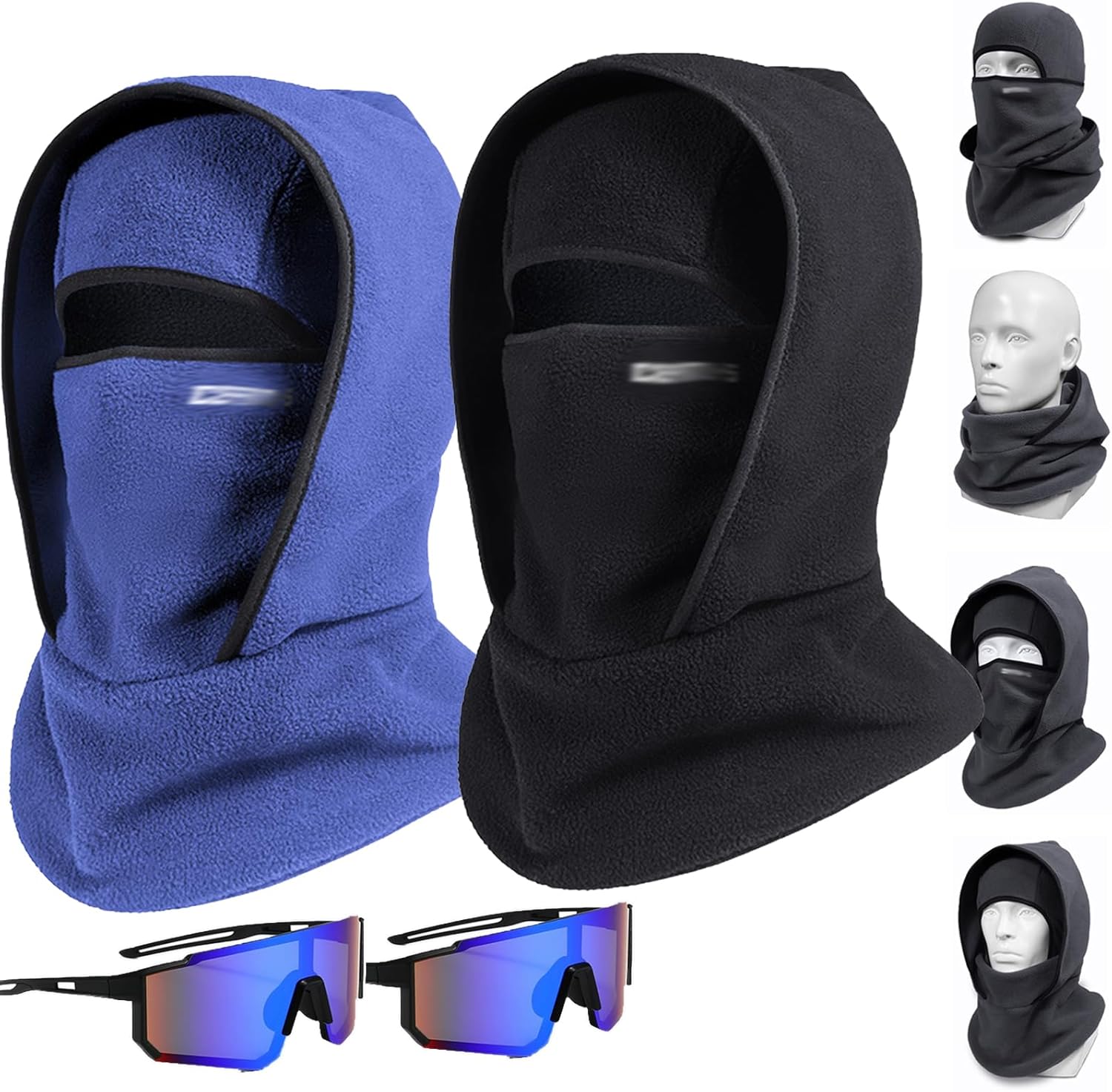 Outdoor Winter Warm Hat Neckband Integrated Cycling Mask Sports Ski Head Cover Neck Windproof Cold One-Piece Pullover Hat