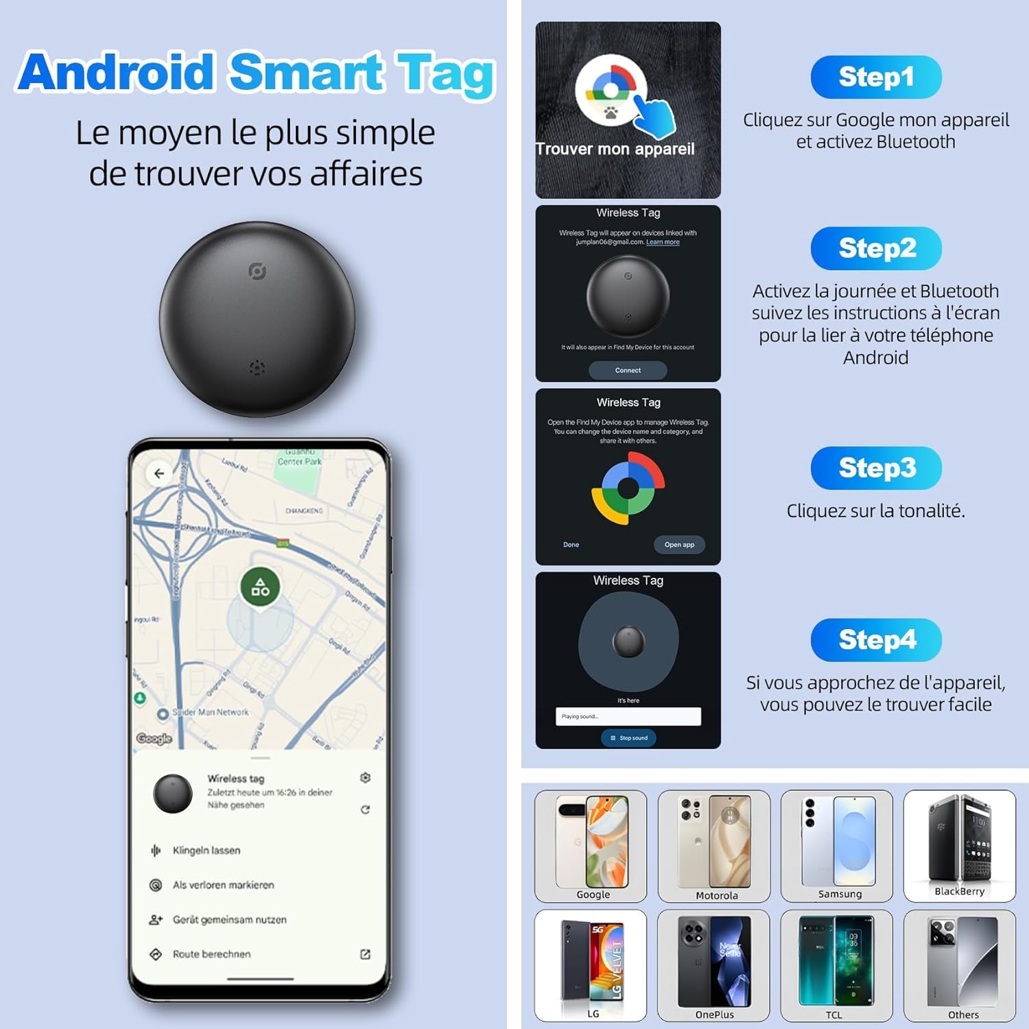 Comfexia Traceur GPS sans Abonnement,Compatible Android & iOS