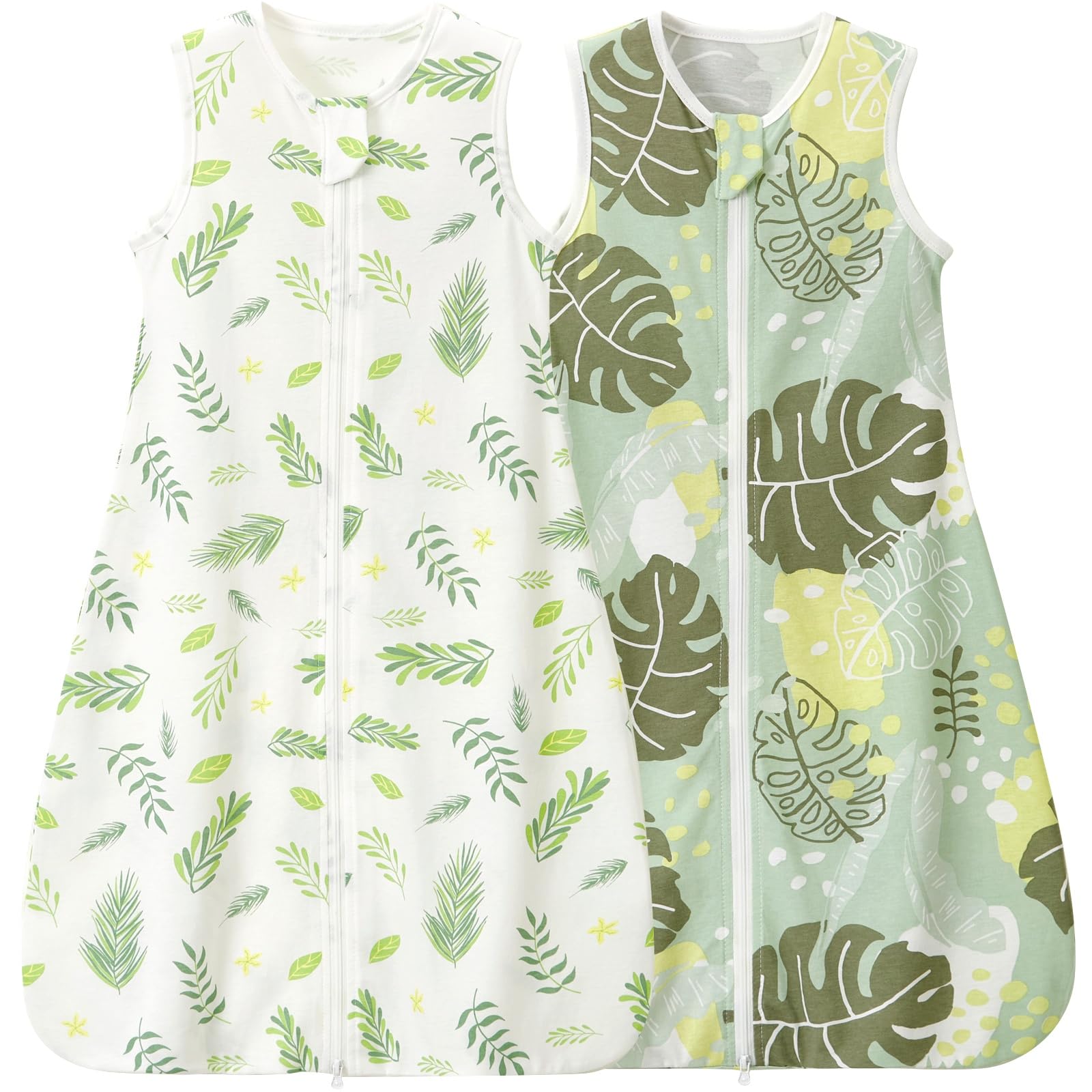 Nivolltha 2 Pack Super Soft 0.5 TOG Baby Sleeping Bags, 100% Cotton Breathable Summer Sleeping Bags 0-6 Months