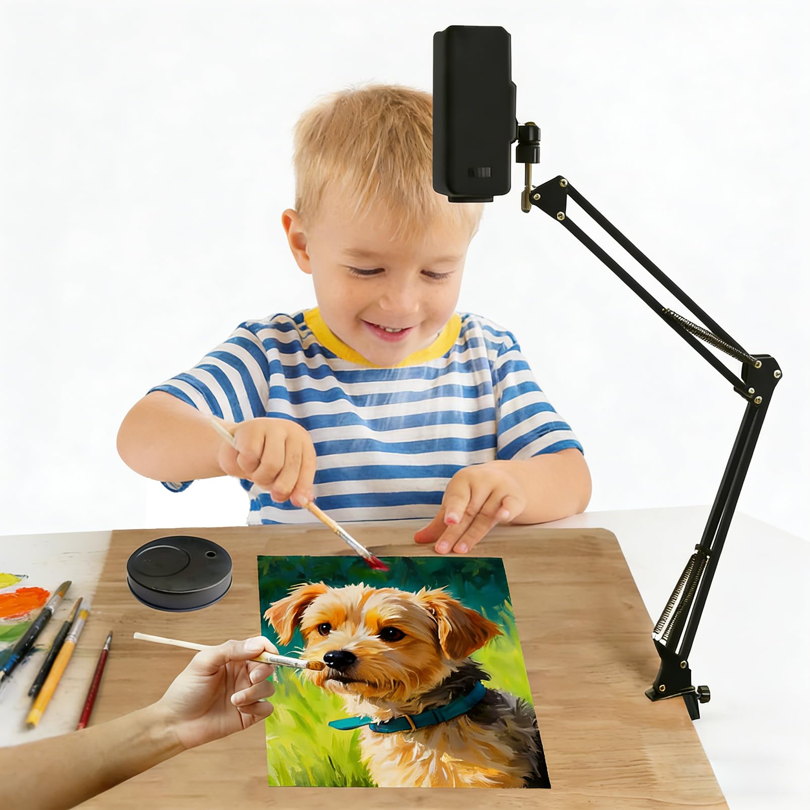 Lampa projektora do rysowania, inteligentny szkicownik dla dzieci i dorosłych, rozmiar projekcji 18–200 cm, rozdzielczość 640 x 480, narzędzia do szkicowania na płótnie i do malowania ścian
