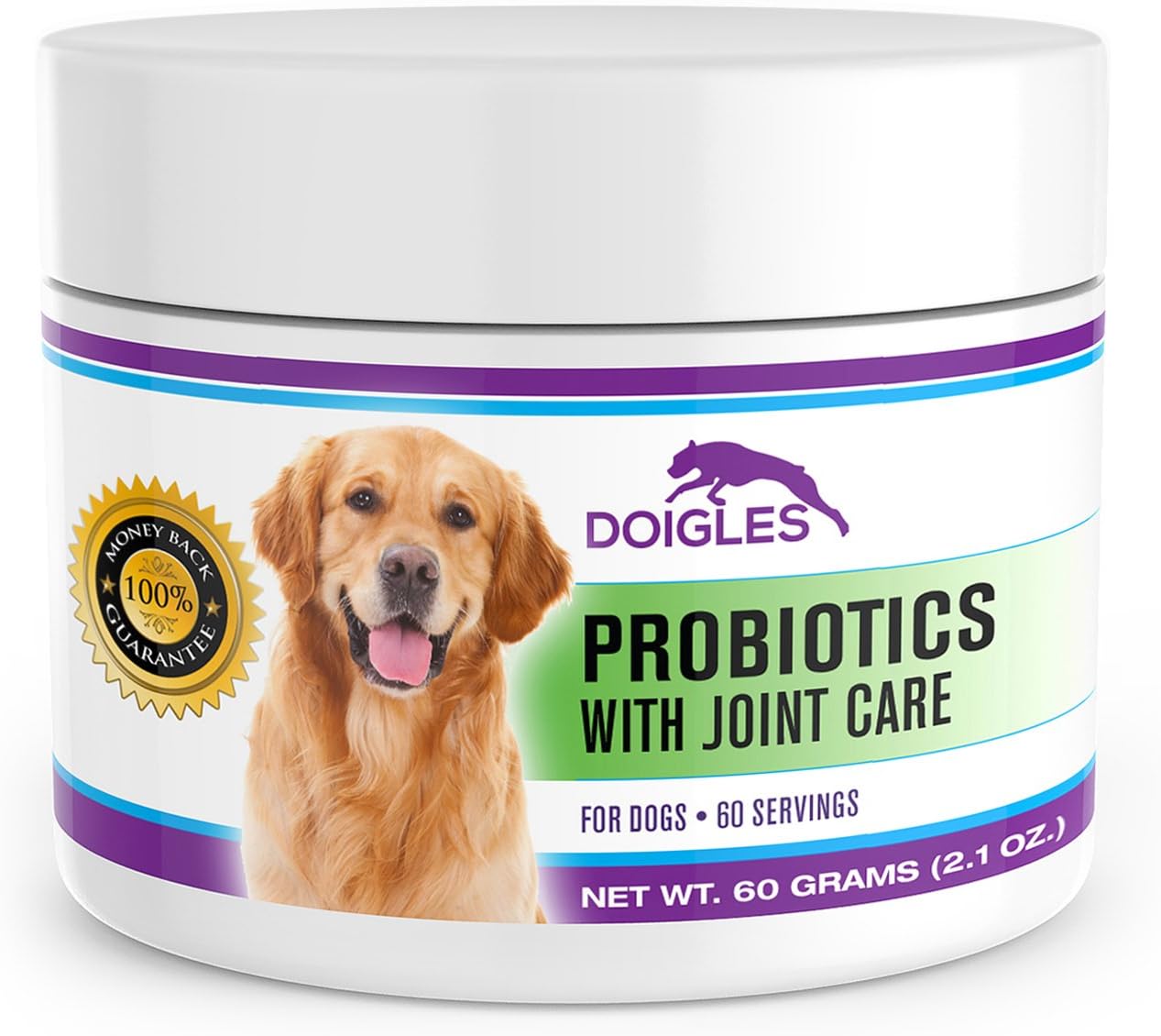 Doigles Probiotics with Curcumin to Relieve Joint Pain -Treats Dog Diarrhea, Gas, Bad Breath and Shedding and Helps Absorption of Joint…