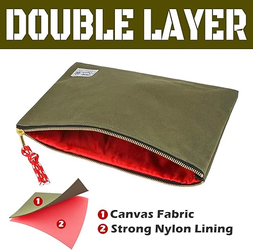 Miniatura 5 de Rough Enough Canvas Pequeño Archivo Carpeta Organizador Documento Seguro EDC Bolsa RE8290 Negro+AG