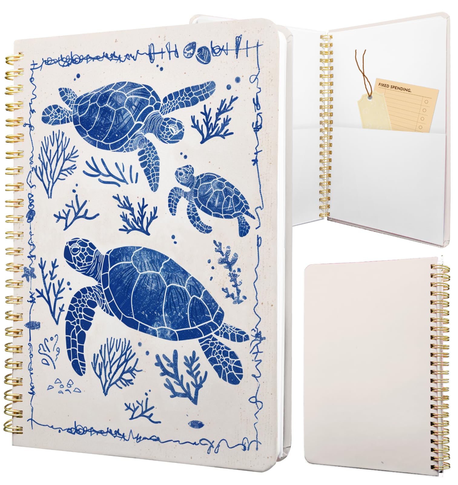 Joli carnet à spirales A5 esthétique et cahier de notes floral pour fille