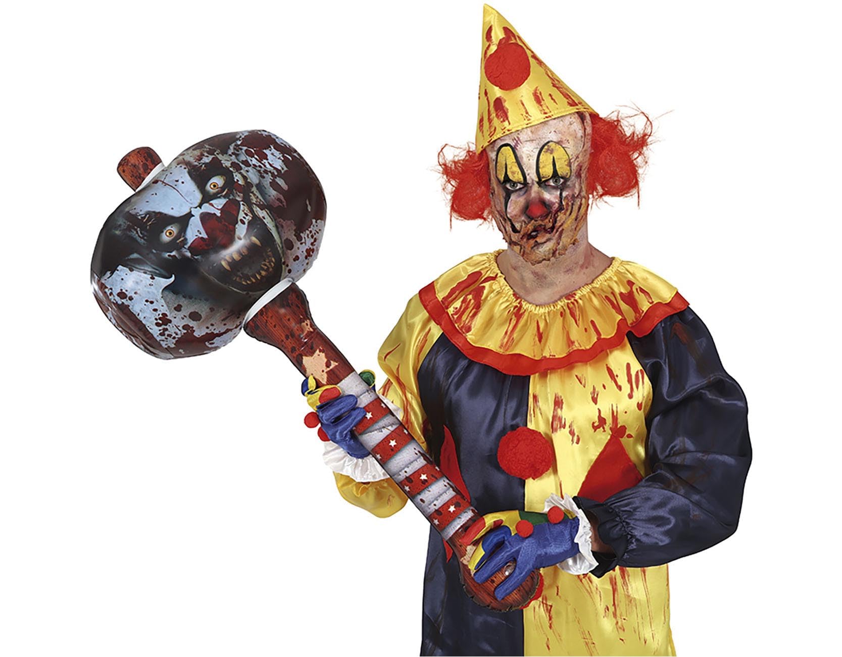 FIESTAS GUIRCA | Inflatable Clown Hammer (35.4 in) - Fun Accessory for Circus and Halloween Costume - Ideal for Clown Parties and Celebrations - For Kids and Adults - Multicolour
