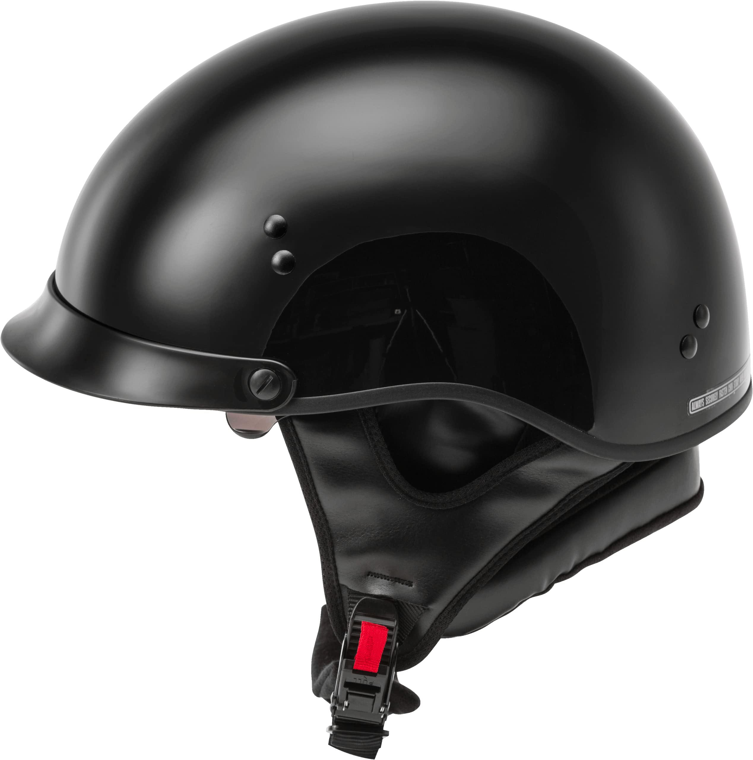 GMAX HH-65 Full Dressed Motorcycle Street Half Helmet (Black, X-Small) : Automotive