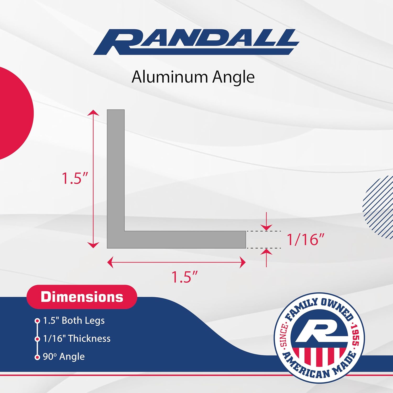 4 FT - 1 1/2" x 1/16" Anodized Aluminum Angle 6063 Alloy T-6 Temper