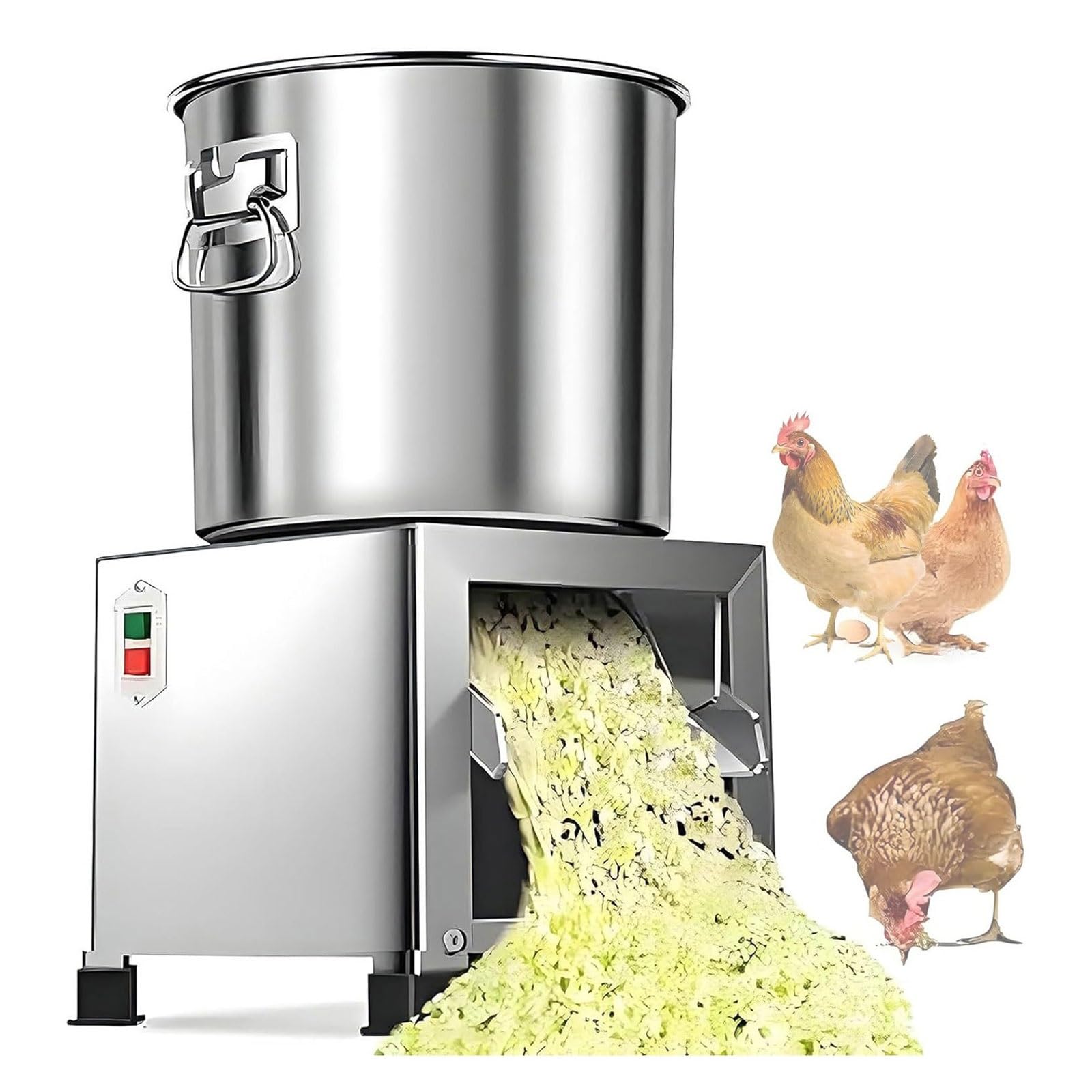 FHRKA Electric Commercial Vegetable Chopper,Multifunctional Heavy-Duty Food Processor,120kg/H & 3500rpm Stainless Steel Shredder Grater Grinder (1500W)