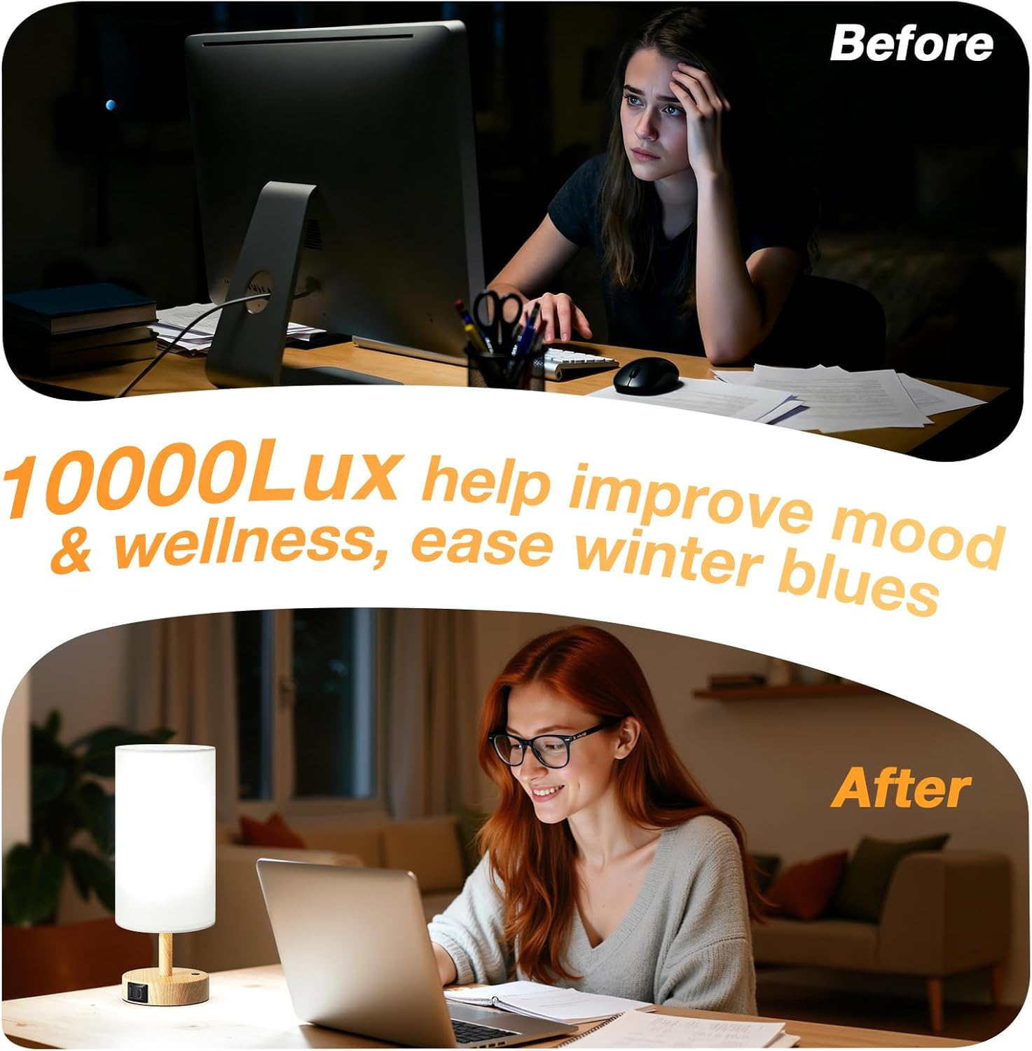 Dicoool Light Therapy Lamp 10000 Lux, Happy Light with Remote, Sun Lamp with 3 Color Temperature & Stepless Dimming, Happy Sunlight Lamp, Daylight Lamp for Home, Office, Use As Lift Mood, Happy Life - Image 3